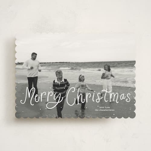 This is a snow holiday photo cards with standard by Abbigail Lim called whimsy christmas printing on recycled smooth signature in standard