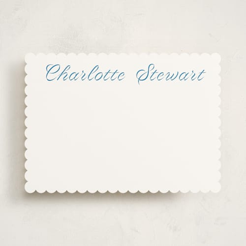 This is a cobalt personalized stationery thank you cards with standard by Megan Davis called blue ribbon printing on signature in 5x7
