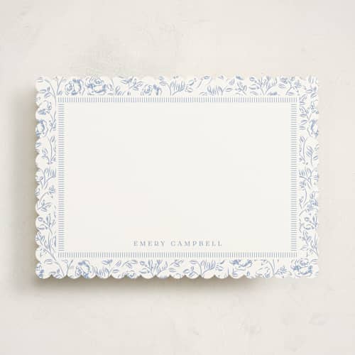 This is a sky personalized stationery thank you cards with standard by Robert and Stella called garden roses printing on signature in 5x7