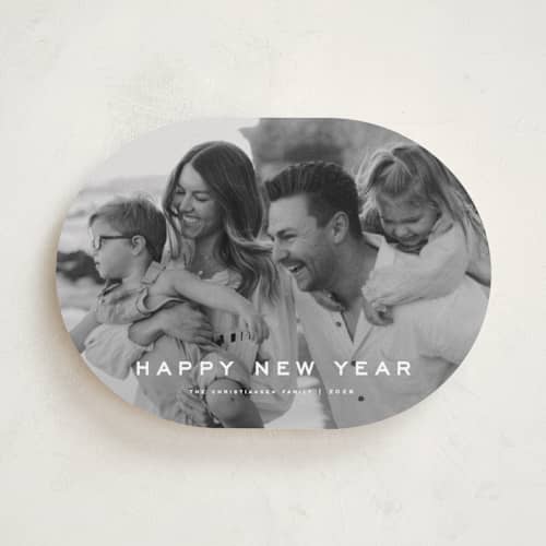 This is a cloud new year photo cards with standard by Wildfield Paper Co called olympus printing on recycled smooth signature in standard