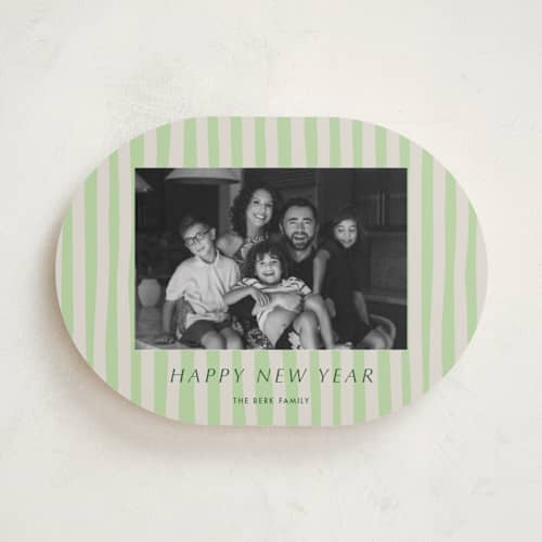 This is a sage holiday photo cards with standard by Alicia Schultz called soft ambience printing on recycled smooth signature in standard