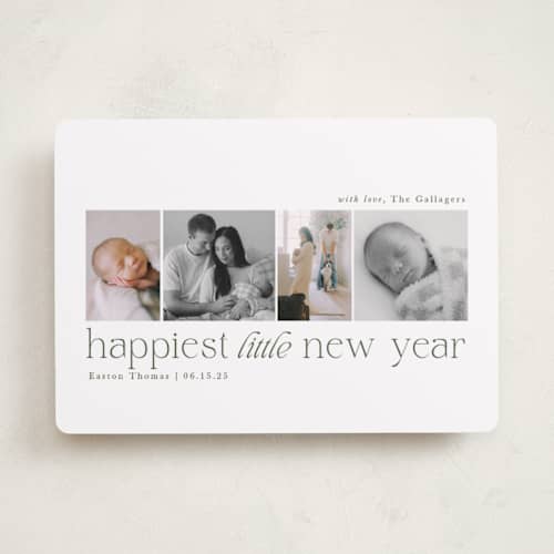 This is a forest babys first christmas with standard by Sarah Brown called little merriest printing on recycled smooth signature in standard