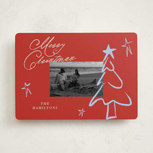 This is a holly berry photo christmas cards with standard by Vera Lim called the tree printing on recycled smooth signature in standard