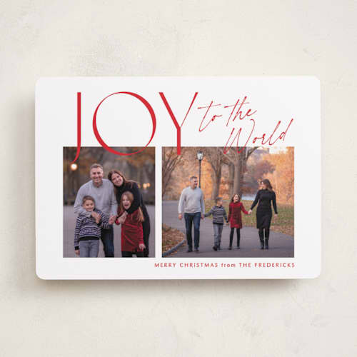 This is a santa photo christmas cards with standard by Jackie Crawford called joyfully duo printing on recycled smooth signature in standard