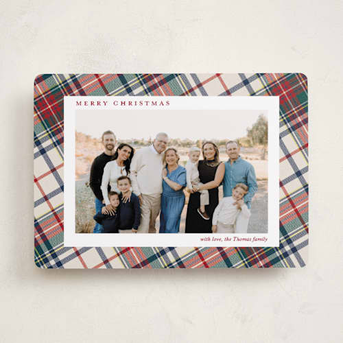 This is a berry photo christmas cards with standard by Yaling Hou Suzuki called heartwarming printing on recycled smooth signature in standard