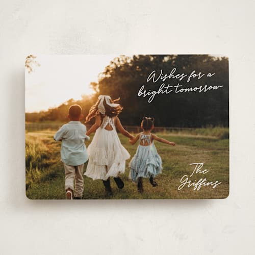 This is a snow photo christmas cards with standard by Lisa Assenmacher called simple nostalgia printing on recycled smooth signature in standard
