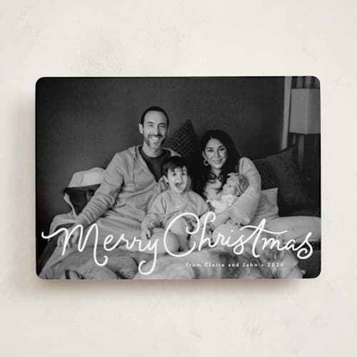 This is a snow photo christmas cards with standard by Everett Paper Goods called treacle printing on recycled smooth signature in standard