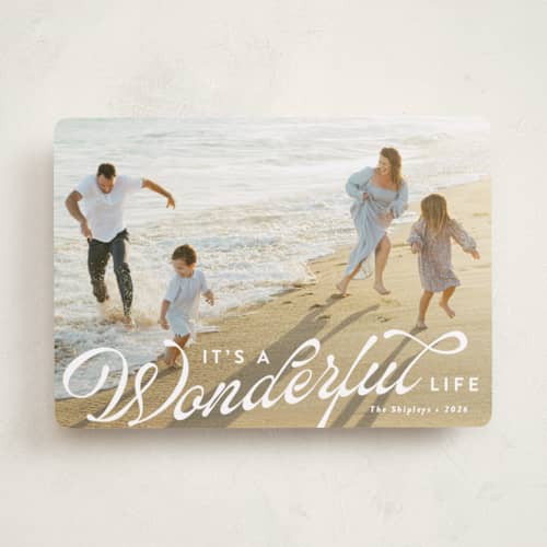 This is a snow photo christmas cards with standard by Susan Asbill called these wonderful things printing on recycled smooth signature in standard