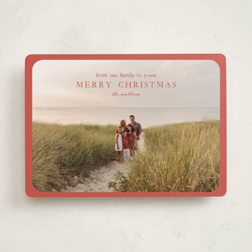This is a holly berry photo christmas cards with standard by Kasia Labocki called family greeting printing on recycled smooth signature in standard
