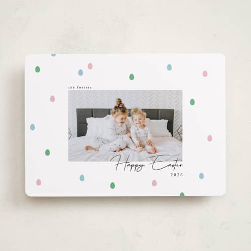This is a grass easter photo cards with standard by FRANI called happy eggs printing on recycled smooth signature in standard