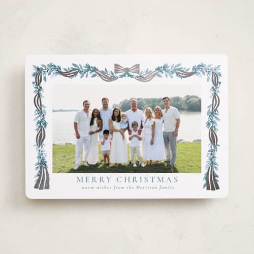 This is a iced foil pressed holiday cards with foil pressed by Petra Kern called festival printing on recycled smooth signature in standard