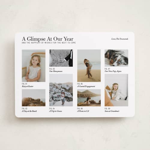 This is a pepper new year photo cards with standard by Bramble Studio called a glimpsed year printing on recycled smooth signature in standard