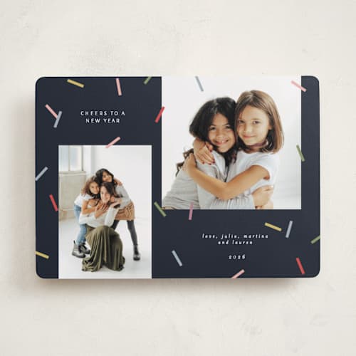 This is a night new year photo cards with standard by Pati Cascino called sparks! printing on recycled smooth signature in standard