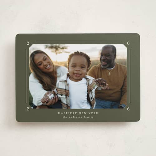 This is a fern new year photo cards with standard by Claudia Orengo called photo album printing on recycled smooth signature in standard