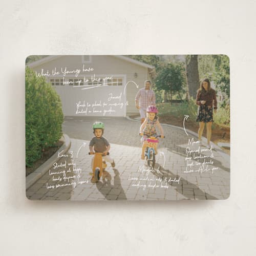 This is a snow new year photo cards with standard by Kennedi Shaw called update printing on recycled smooth signature in standard