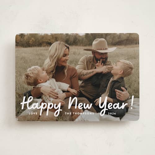 This is a snow holiday photo cards with standard by Megan Davis called howdy holidays printing on recycled smooth signature in standard