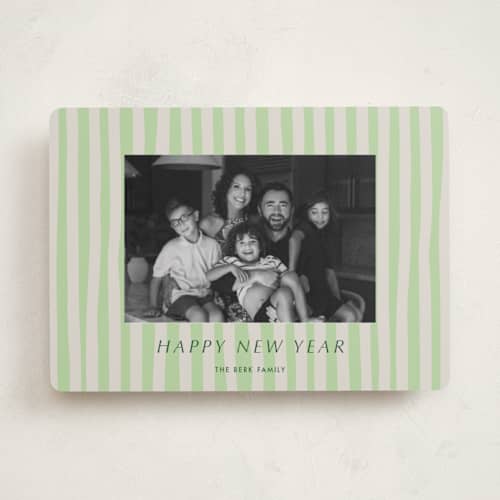 This is a sage holiday photo cards with standard by Alicia Schultz called soft ambience printing on recycled smooth signature in standard