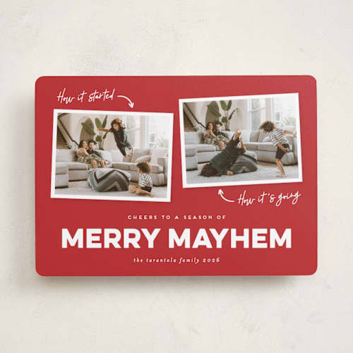 This is a pomegranate holiday photo cards with standard by Erica Krystek called unfiltered joy printing on recycled smooth signature in standard