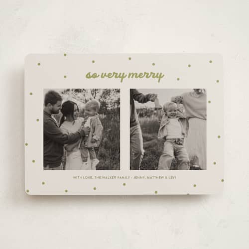 This is a fir holiday photo cards with standard by Kasia Labocki called ember printing on recycled smooth signature in standard