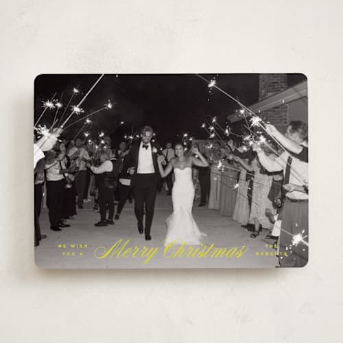 This is a citron holiday photo cards with standard by Ellen Schlegelmilch called classicly scripted printing on recycled smooth signature in standard