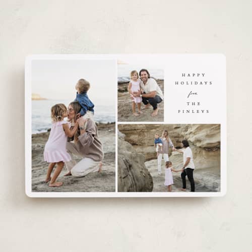 This is a snow holiday photo cards with standard by Angela Thompson called holiday gallery printing on recycled smooth signature in standard