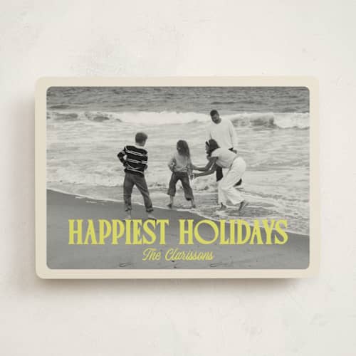 This is a sunshine holiday photo cards with standard by chocomocacino called modjeska printing on recycled smooth signature in standard