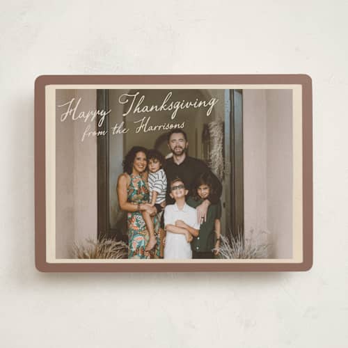 This is a spice thanksgiving cards invitations with standard by Maja Cunningham called vintage photo card printing on recycled smooth signature in standard