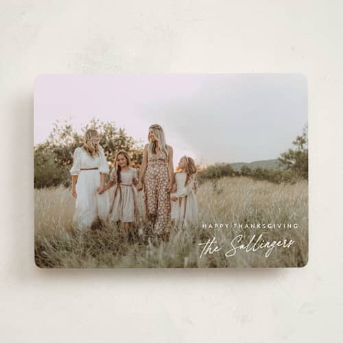 This is a snow thanksgiving cards invitations with standard by Tamara Hilje called firma printing on recycled smooth signature in standard