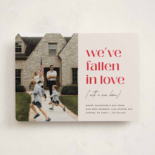 This is a cream valentines day with standard by Erica Krystek called valentine move printing on recycled smooth signature in standard