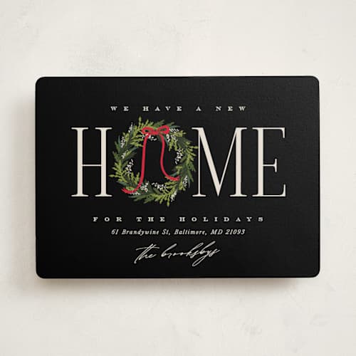 This is a cinder non photo holiday cards with standard by Erin L. Wilson called classic home printing on signature in standard