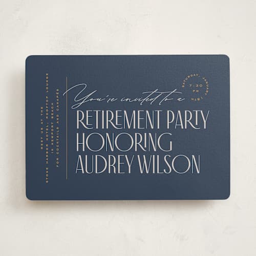 This is a seawall party invitations with standard by Owl and Toad called on the side printing on signature in standard
