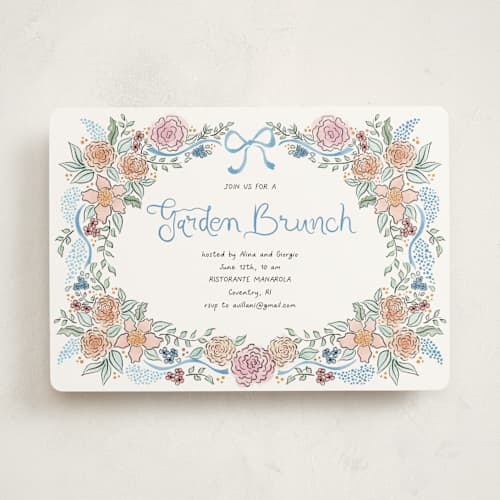 This is a ocean party invitations with standard by Tamara Hilje called portofino printing on signature in standard