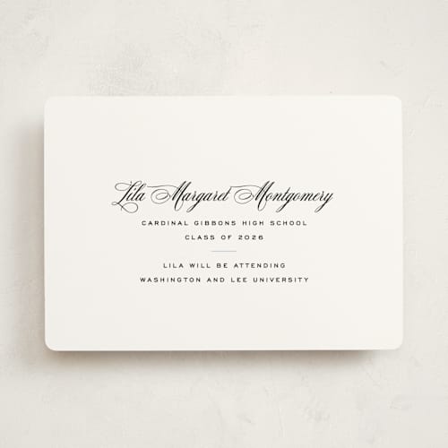 This is a pearl graduation announcements with standard by Megan Davis called cannes printing on signature in standard