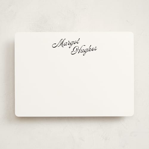 This is a raven personalized stationery thank you cards with standard by Morgan Kendall called vintage hotel printing on signature in 5x7