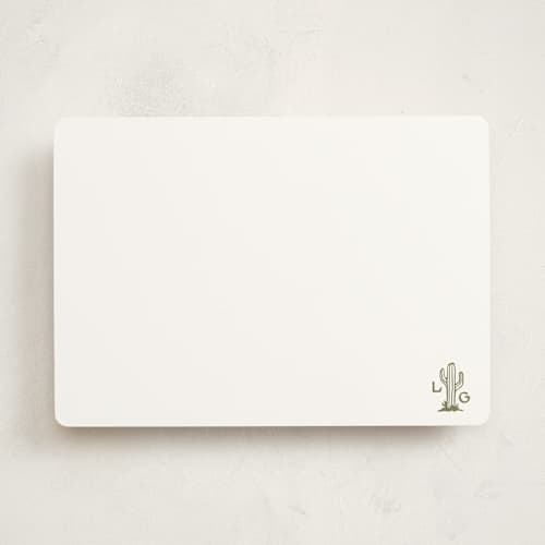 This is a cactus personalized stationery thank you cards with standard by Megan Davis called pearl snap printing on signature in 5x7