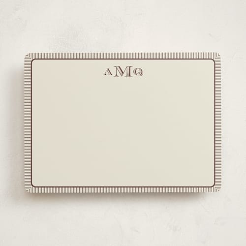 This is a cacao personalized stationery thank you cards with standard by Pati Cascino called cine printing on signature in 5x7