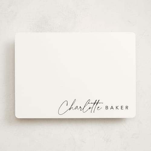 This is a evening personalized stationery thank you cards with standard by Stacey Meacham called quick signature printing on signature in 5x7