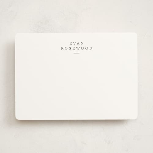 This is a cloud personalized stationery thank you cards with standard by Sara Hicks Malone called softspoken printing on signature in 5x7