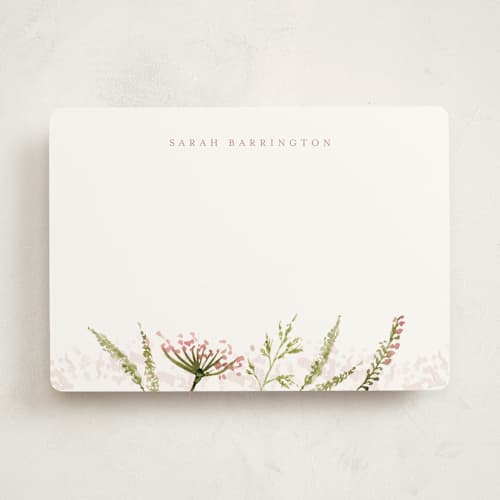 This is a rose personalized stationery thank you cards with standard by frau brandt called floral impression printing on signature in 5x7