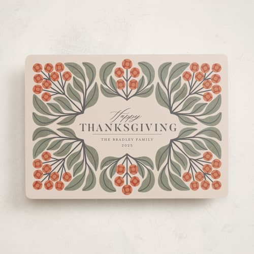 This is a bittersweet thanksgiving cards invitations with standard by Meggy Masters called persimmon printing on signature in standard
