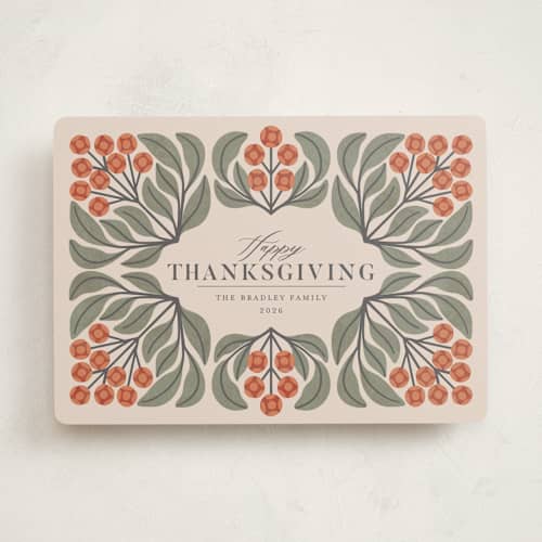 This is a bittersweet thanksgiving cards invitations with standard by Meggy Masters called persimmon printing on signature in standard
