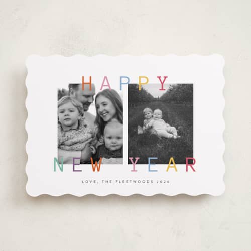 This is a sunset photo christmas cards with standard by Ana Sharpe called bright wishes printing on recycled smooth signature in standard