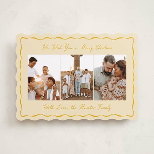 This is a buttercup photo christmas cards with standard by Nicoletta Savod called vintage charm printing on recycled smooth signature in standard