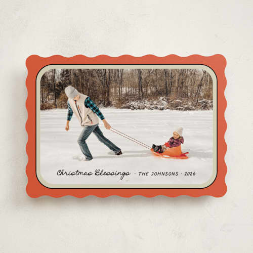 This is a caramel apple photo christmas cards with standard by Anastasia Makarova called vintage vibe printing on recycled smooth signature in standard