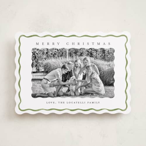 This is a fern photo christmas cards with standard by Chris Griffith called holiday fringe printing on recycled smooth signature in standard