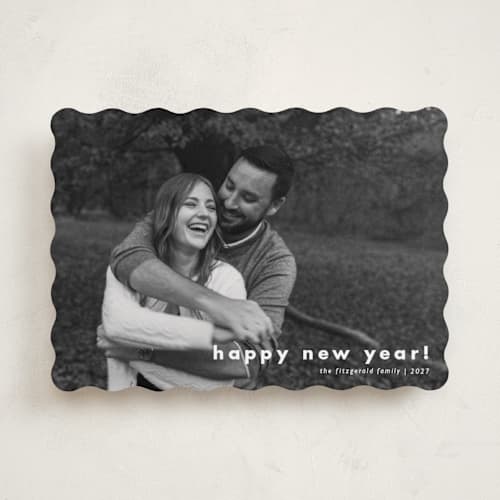 This is a snowball new year photo cards with standard by Jessica Williams called statement year printing on recycled smooth signature in standard