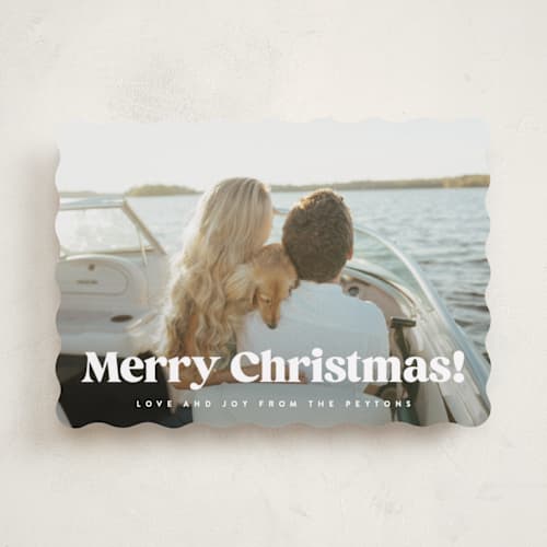 This is a snow new year photo cards with standard by Kristie Kern called here we go! printing on recycled smooth signature in standard