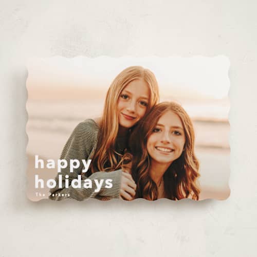 This is a cotton holiday photo cards with standard by Angela Thompson called holiday fun! printing on recycled smooth signature in standard