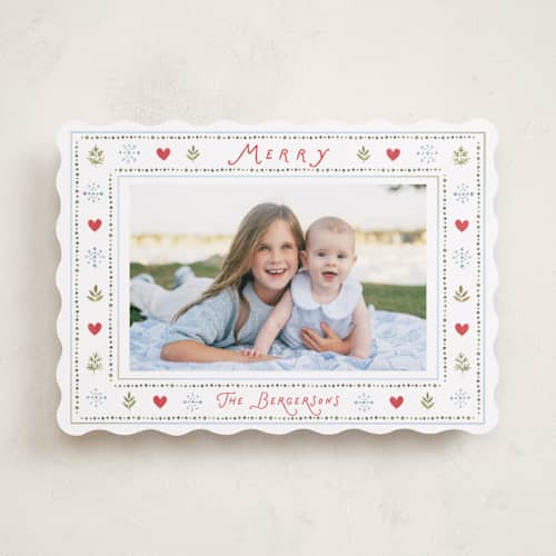 This is a winter holiday photo cards with standard by Itsy Belle Studio called merry little things printing on recycled smooth signature in standard