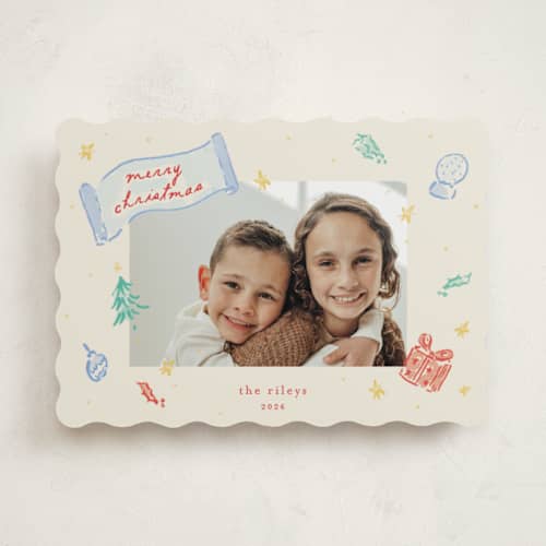 This is a holly berry holiday photo cards with standard by Sarah Rosenthal called fabled holly printing on recycled smooth signature in standard